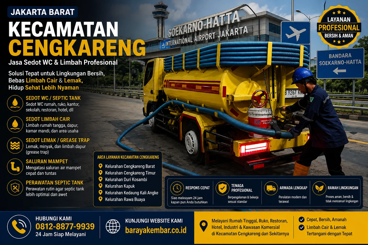Jasa sedot WC dan limbah profesional di Kecamatan Cengkareng Jakarta Barat
